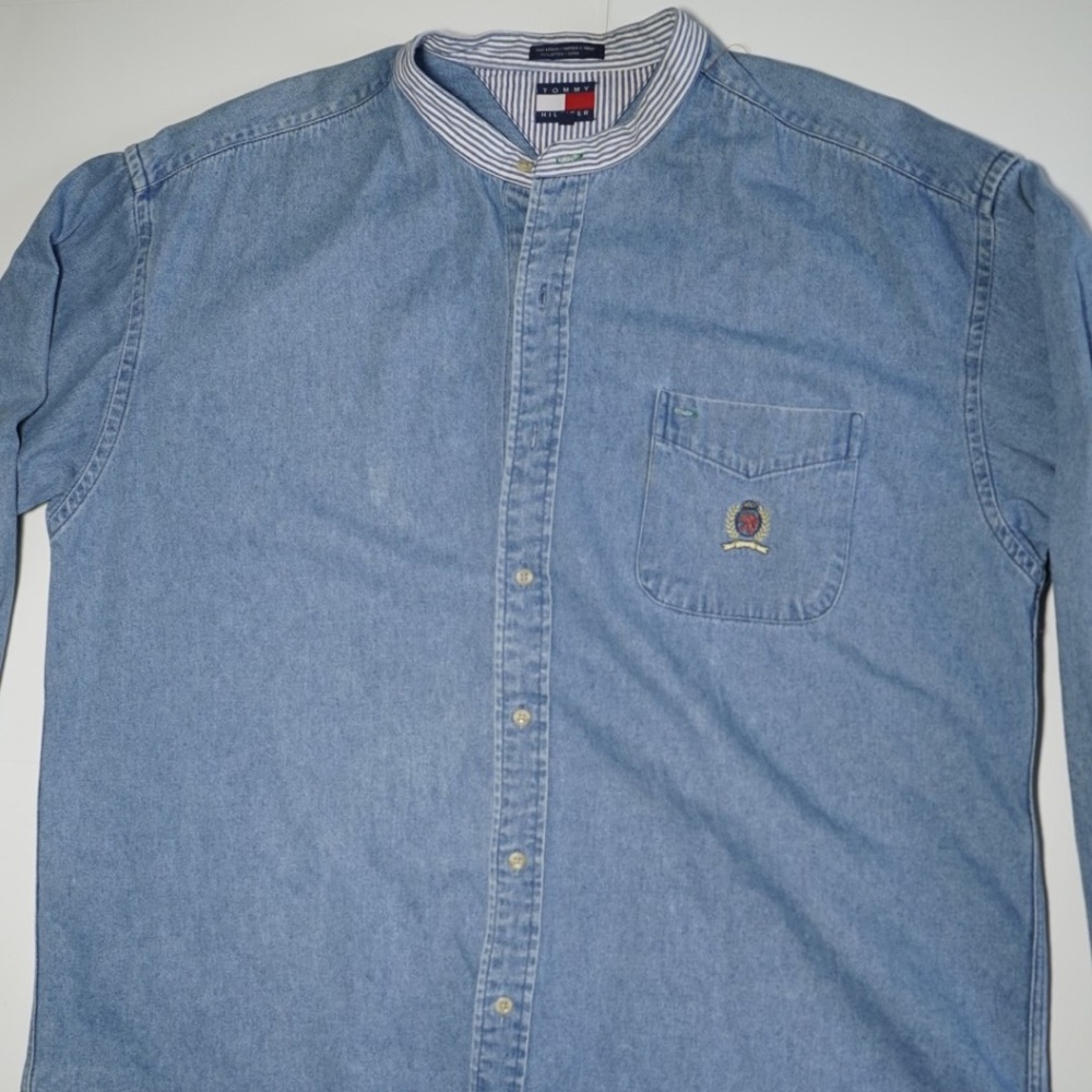 Vintage 90s Tommy Hilfiger Mens Jean Denim Shirt